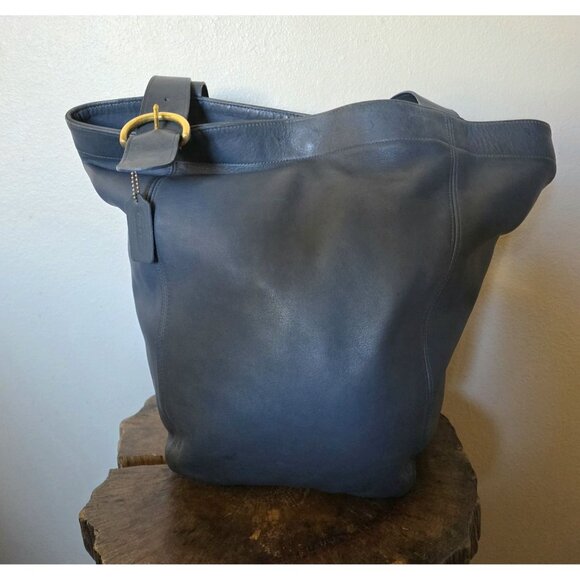 Coach 4082 Soho Duffle Tote Navy Leather Shoulder Bag Vintage USA Authenticated - Picture 11 of 16